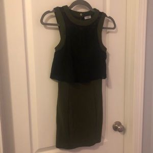 Tobi Military Green & Black Dress